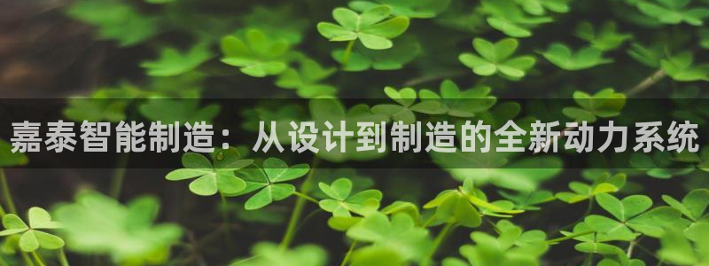 天辰娱乐 44516:嘉泰智能制造:从设计到制造的全新动力系统